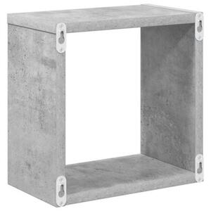 Półki ścienne kostki, 4 szt., szarość betonu, 26x15x26 cm