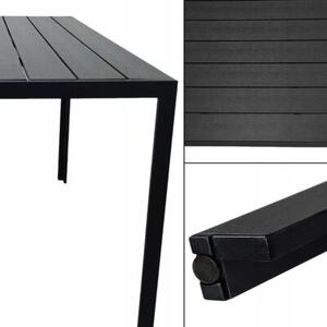 Zestaw mebli ogrodowych balkon stół Allen-ST 150x90C + 6x krzesło Polinka KD czar