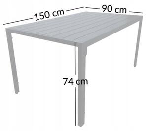 Zestaw mebli ogrodowych balkon stół Allen-ST 150x90C + 6x krzesło Polinka KD czar