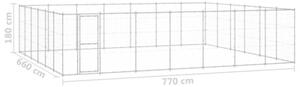 Kojec zewnętrzny dla psa, stal galwanizowana, 50,82 m²