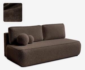 Sofa Rozkładana Kanapa z Funkcją Spania Dwuosobowa Do Salonu Brązowa ARVETO