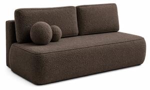Sofa Rozkładana Kanapa z Funkcją Spania Dwuosobowa Do Salonu Brązowa ARVETO