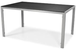 Meble ogrodowe składane aluminiowe MODENA Stół i 6 krzeseł - Srebrno-czarne