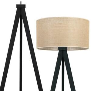 Lampa podłogowa trójnóg czarny Light Home LH Juta 1xE27 45cm abażur walec beżowy