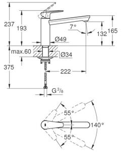 Bateria kuchenna stojąca GROHE BauEdge Chrom 31693000