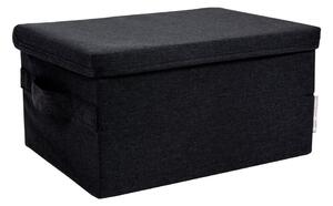 Czarny tekstylny pojemnik z pokrywką 35x19x26 cm Soft Storage – Bigso Box of Sweden