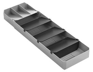 Szary plastikowy organizer na sztućce do szuflady 15 x 49 cm – Metaltex