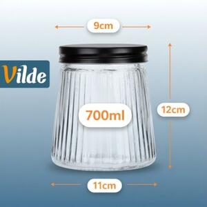 Pojemniki na produkty sypkie szklane z pokrywką 700 ML 3 szt