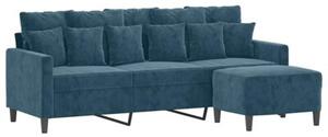 Sofa 3-osobowa z podnÃ³Å¼kiem, niebieska, 180 cm, aksamit