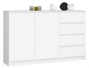 Komoda do sypialni, 4 szuflady, PLENO, 160x40x99 cm, biel, mat | TYLETEGOTU