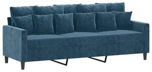 Sofa 3-osobowa z podnÃ³Å¼kiem, niebieska, 180 cm, aksamit