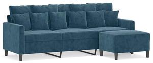 Sofa 3-osobowa z podnÃ³Å¼kiem, niebieska, 180 cm, aksamit