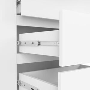 Komoda do sypialni, 4 szuflady, PLENO, 160x40x99 cm, biel, mat | TYLETEGOTU