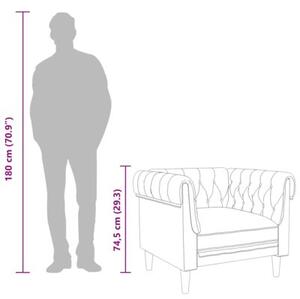 Fotel chesterfield, ciemnoszary, obity tkaninÄ