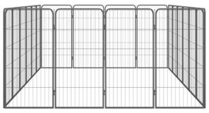 Kojec dla psa, 20 paneli, czarny, 50x100 cm, stal