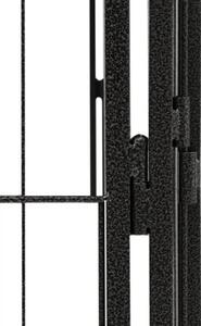 Kojec dla psa, 24 paneli, czarny, 50x100 cm, stal