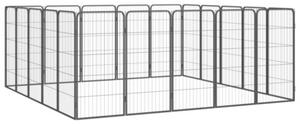 Kojec dla psa, 20 paneli, czarny, 50x100 cm, stal
