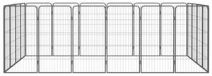 Kojec dla psa, 20 paneli, czarny, 50x100 cm, stal