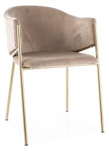 Eleganckie krzesło na złotej podstawie Bono Velvet Signal