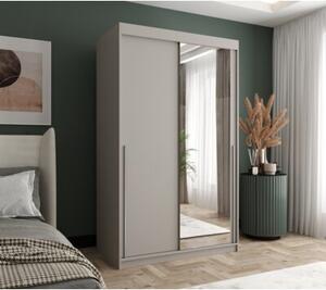 Szafa przesuwna z lustrem Garderoba SIMA T2 120 kaszmir + u. srebrny