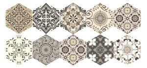 Zestaw 10 naklejek na podłogę Ambiance Floor Stickers Hexagons Luiza, 40x90 cm