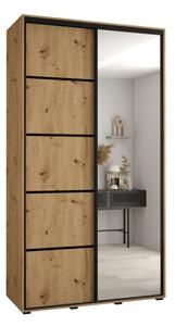 Szafa przesuwna wysoka Davos 5 130, gł. 60 cm artisan + artisan + czarny