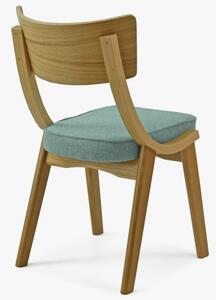 Krzesła do jadalni dębowe z miętową tapicerką Duran