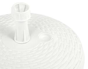 Podstawa pod parasol, 20 l, biała, rattan z tworzywa