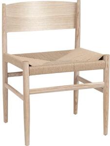 Ręcznie wykonane krzesło z drewna z plecionym siedziskiem Nestor