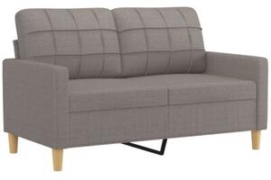 Sofa 2-osobowa z poduszkami, taupe, 120 cm, tkanina