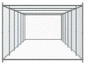 Klatka dla psa, z drzwiami, szara, 12x2x1,5 m, stal