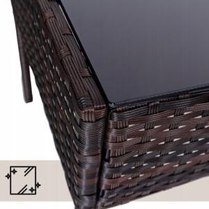 Zestaw mebli ogrodowych SAPPHIRE LIMA sofa, fotele, stolik Szklany blat 4-osoby Brązowy