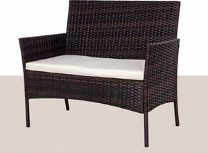 Zestaw mebli ogrodowych SAPPHIRE LIMA sofa, fotele, stolik Szklany blat 4-osoby Brązowy