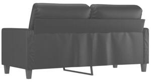 Sofa, 2-osobowa czarna, 140 cm, sztuczna skÃ³ra