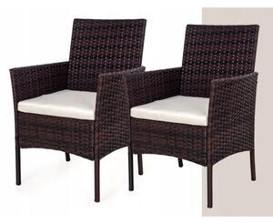 Zestaw mebli ogrodowych SAPPHIRE LIMA sofa, fotele, stolik Szklany blat 4-osoby Brązowy