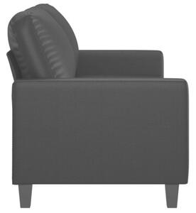 Sofa, 2-osobowa czarna, 140 cm, sztuczna skÃ³ra