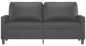 Sofa, 2-osobowa czarna, 140 cm, sztuczna skÃ³ra