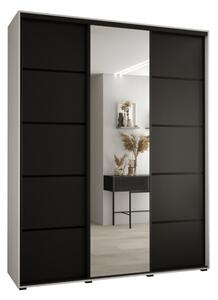 Szafa przesuwna wysoka Davos 5 180, gł. 45 cm biały + czarny + czarny