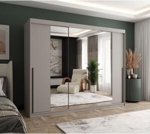 Szafa przesuwna z lustrem Garderoba SIMA T2 250 kaszmir + u. czarny