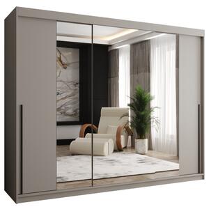 Szafa przesuwna z lustrem Garderoba SIMA T2 250 kaszmir + u. czarny