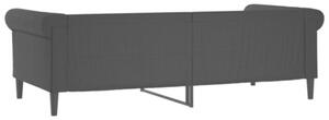 Sofa z funkcją spania, czarna, 80x200 cm, obita sztuczną skórą