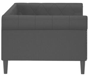 Sofa z funkcją spania, czarna, 80x200 cm, obita sztuczną skórą