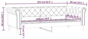 Sofa z funkcją spania, czarna, 80x200 cm, obita sztuczną skórą