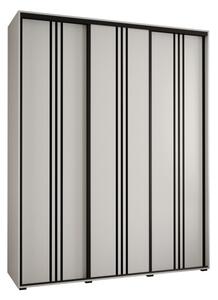 Szafa przesuwna wysoka Davos 6 190, gł. 45 cm biały + biały + czarny