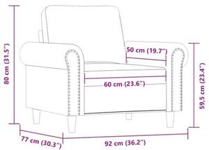 Fotel, kolor cappuccino, 60 cm, obity sztucznÄ skÃ³rÄ