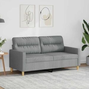 Sofa 2-osobowa, jasnoszara, 140 cm, tapicerowana tkaninÄ