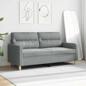 Sofa 2-osobowa, jasnoszara, 140 cm, tapicerowana tkaninÄ