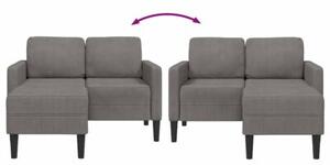 Sofa 2-osobowa z szezlongiem w ksztaÅcie litery l, jasnoszara