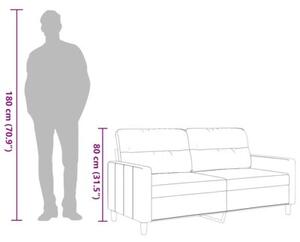 Sofa 2-osobowa, jasnoszara, 140 cm, tapicerowana tkaninÄ