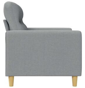 Sofa 2-osobowa, jasnoszara, 140 cm, tapicerowana tkaninÄ
